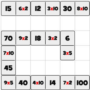 multiplication dominoes game