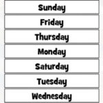 Order the DAYS of the WEEK in ENGLISH