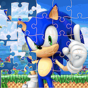 sonic 1 blue silhouette - online puzzle